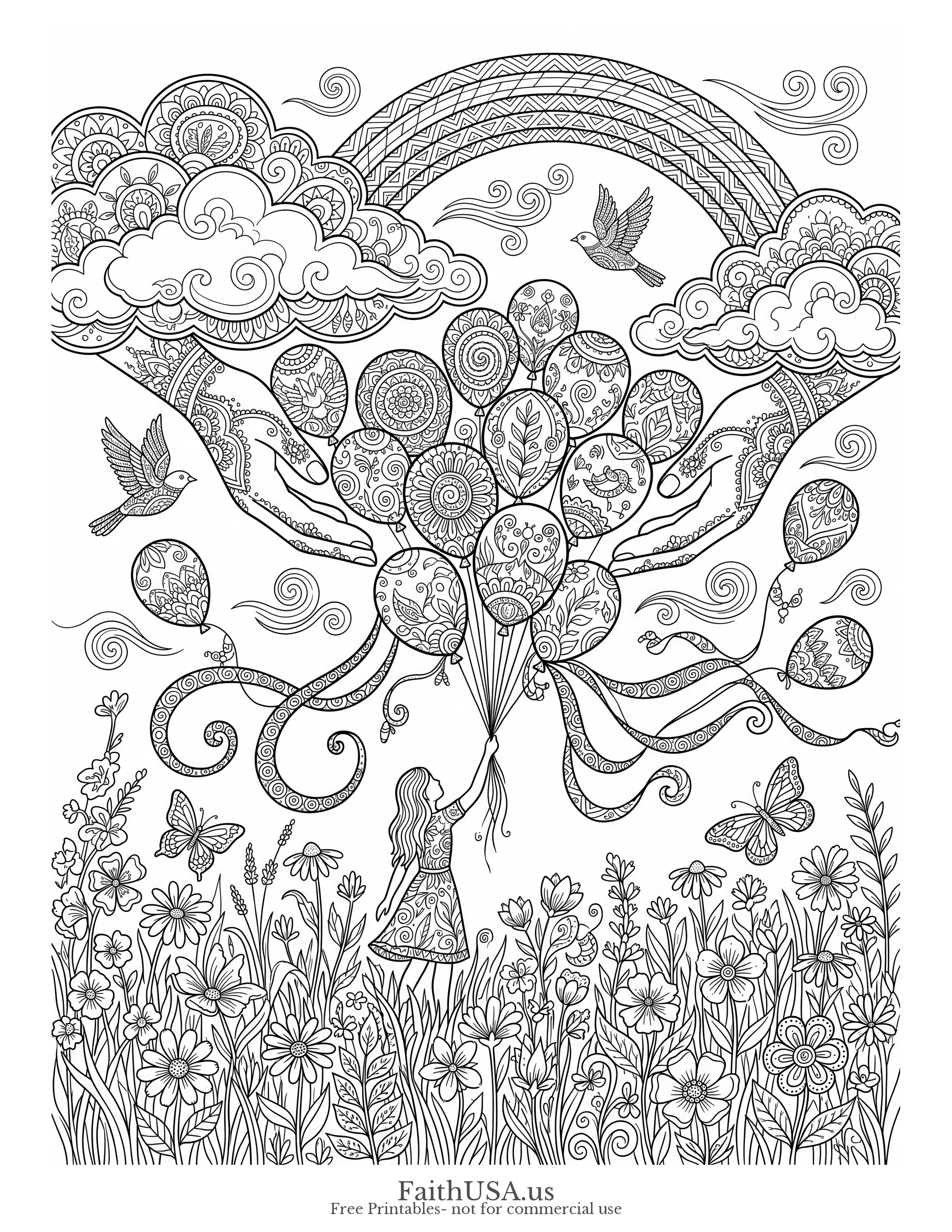 1 Peter 5:7 (Detailed) - Free printable bible verse coloring page