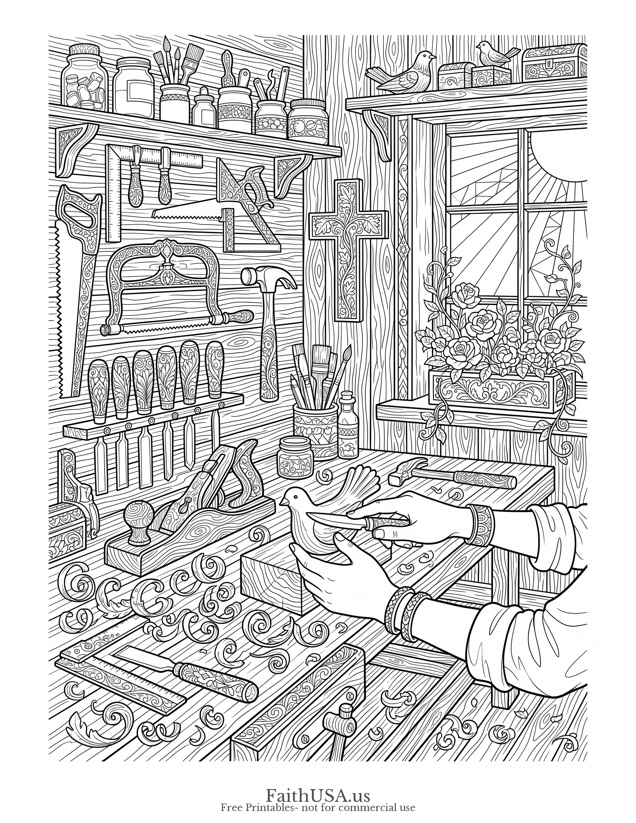 Colossians 3:23 (Detailed) - Free printable bible verse coloring page