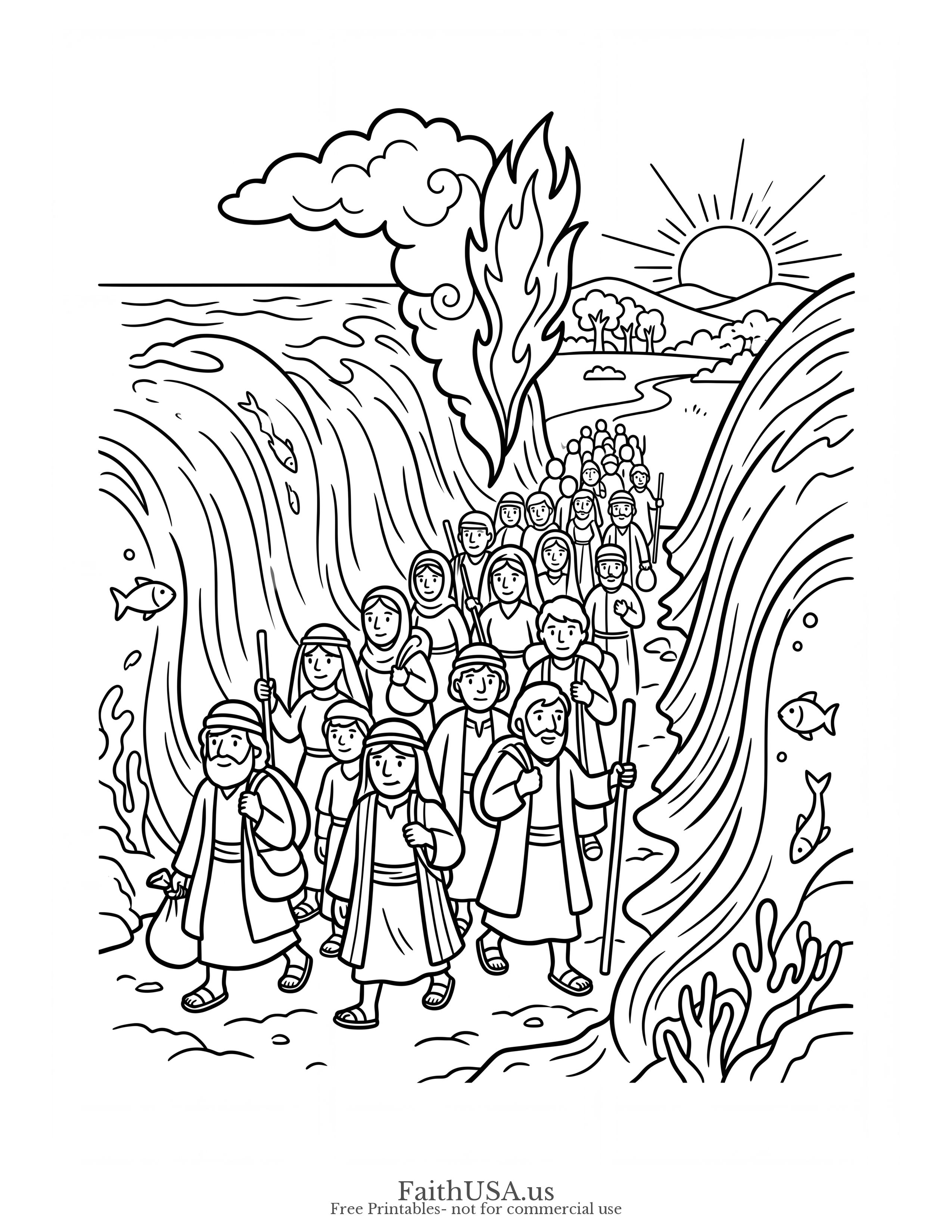 Deuteronomy 31:6 (Simple) - Free printable bible verse coloring page