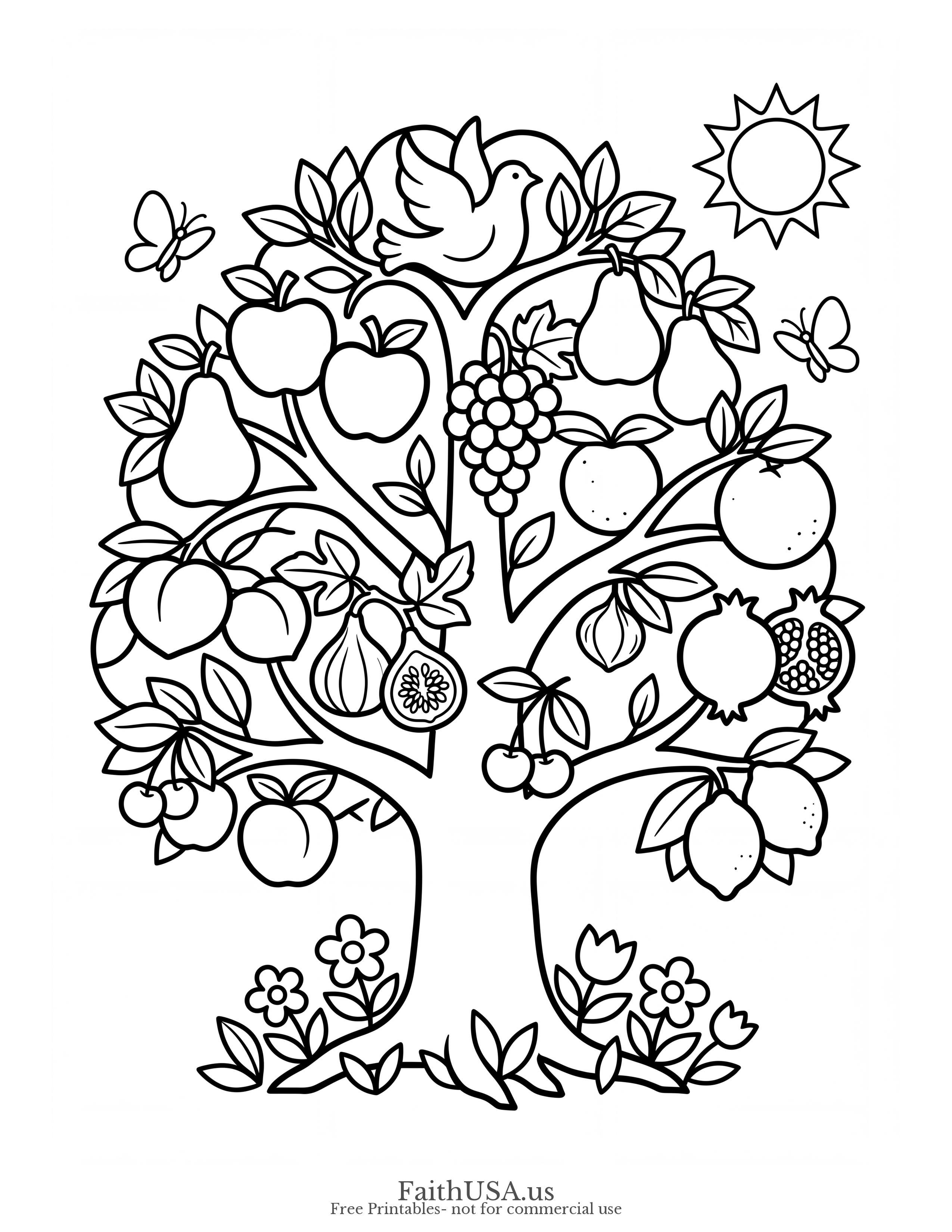 Galatians 5:22-23 (Simple) - Free printable bible verse coloring page