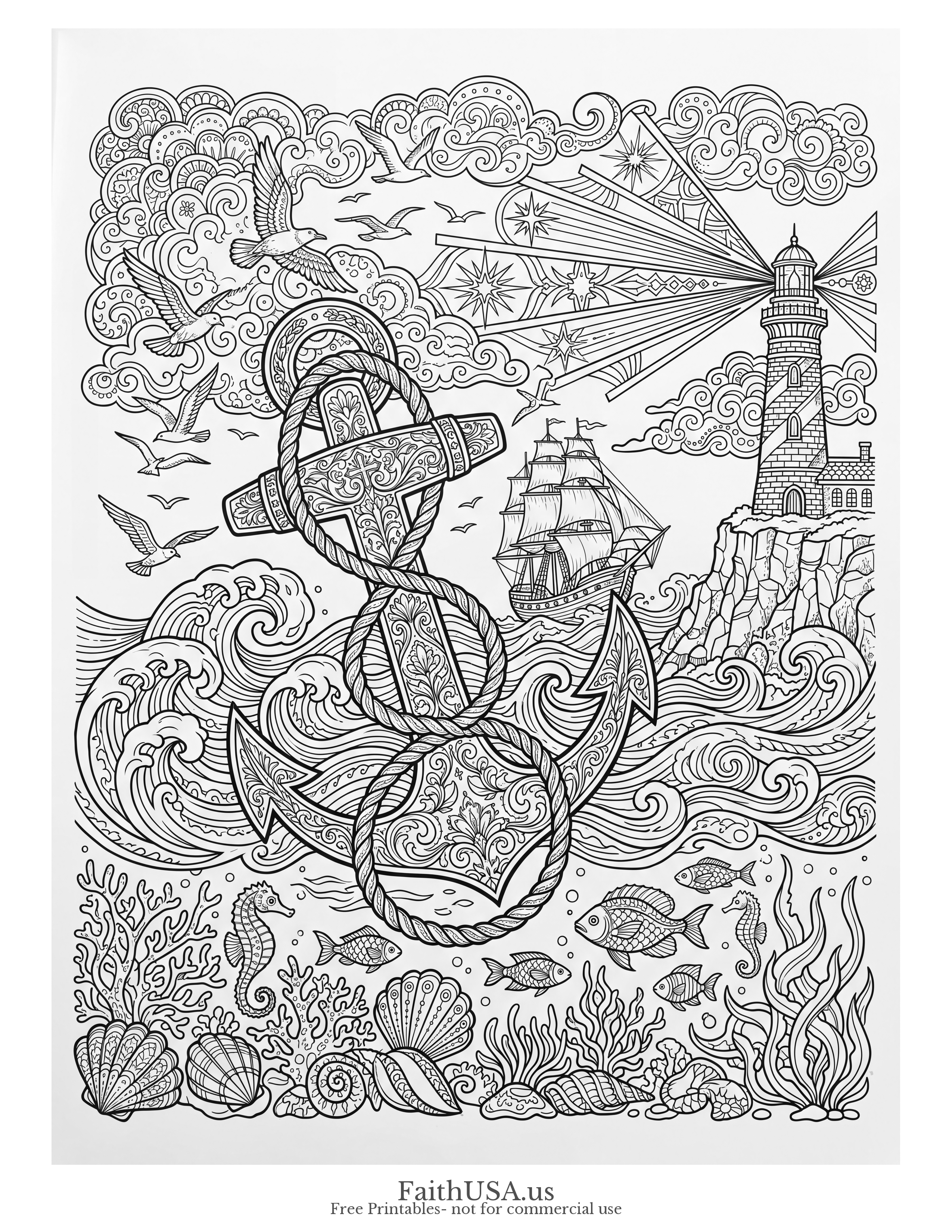 Hebrews 11:1 (Detailed) - Free printable bible verse coloring page