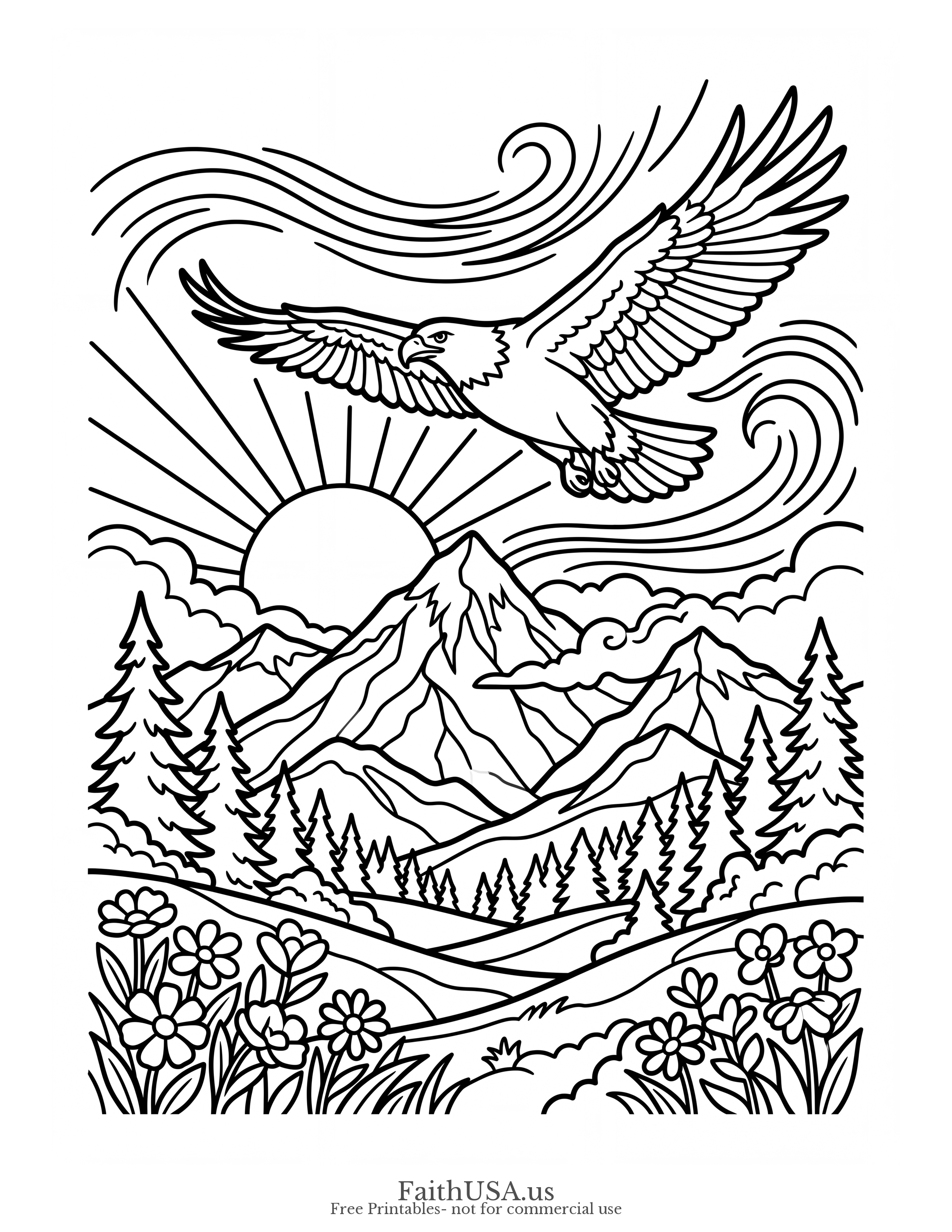 Isaiah 40:31 (Simple) - Free printable bible verse coloring page