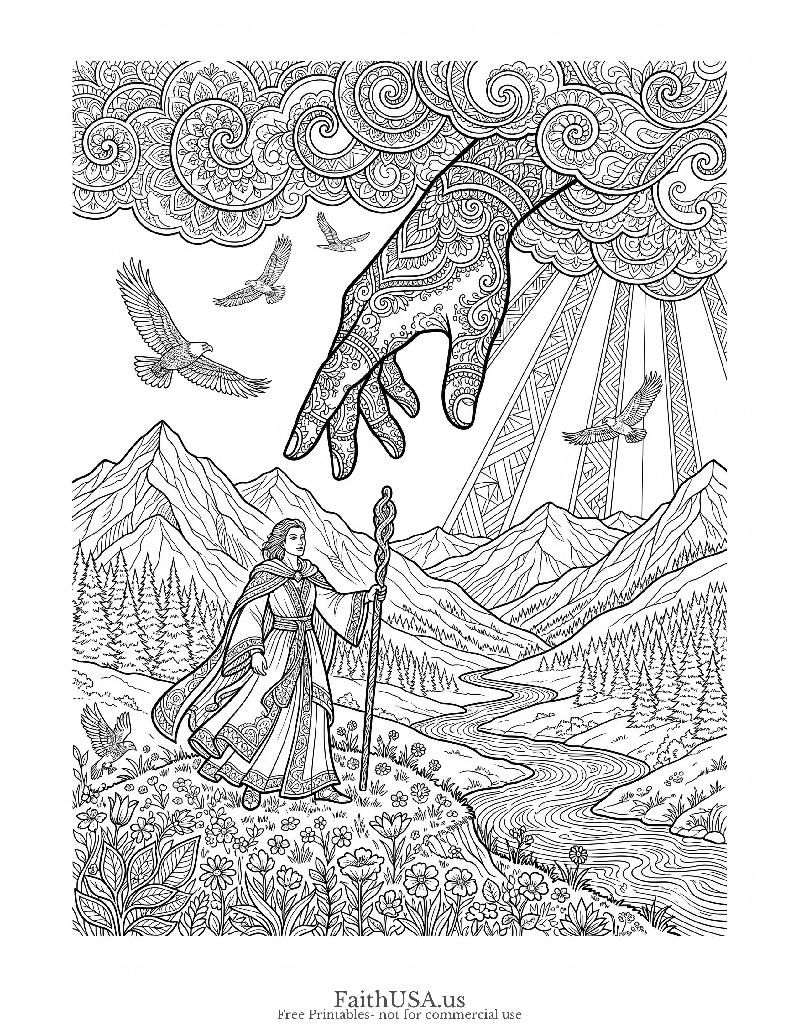 Isaiah 41:10 (Detailed) - Free printable bible verse coloring page