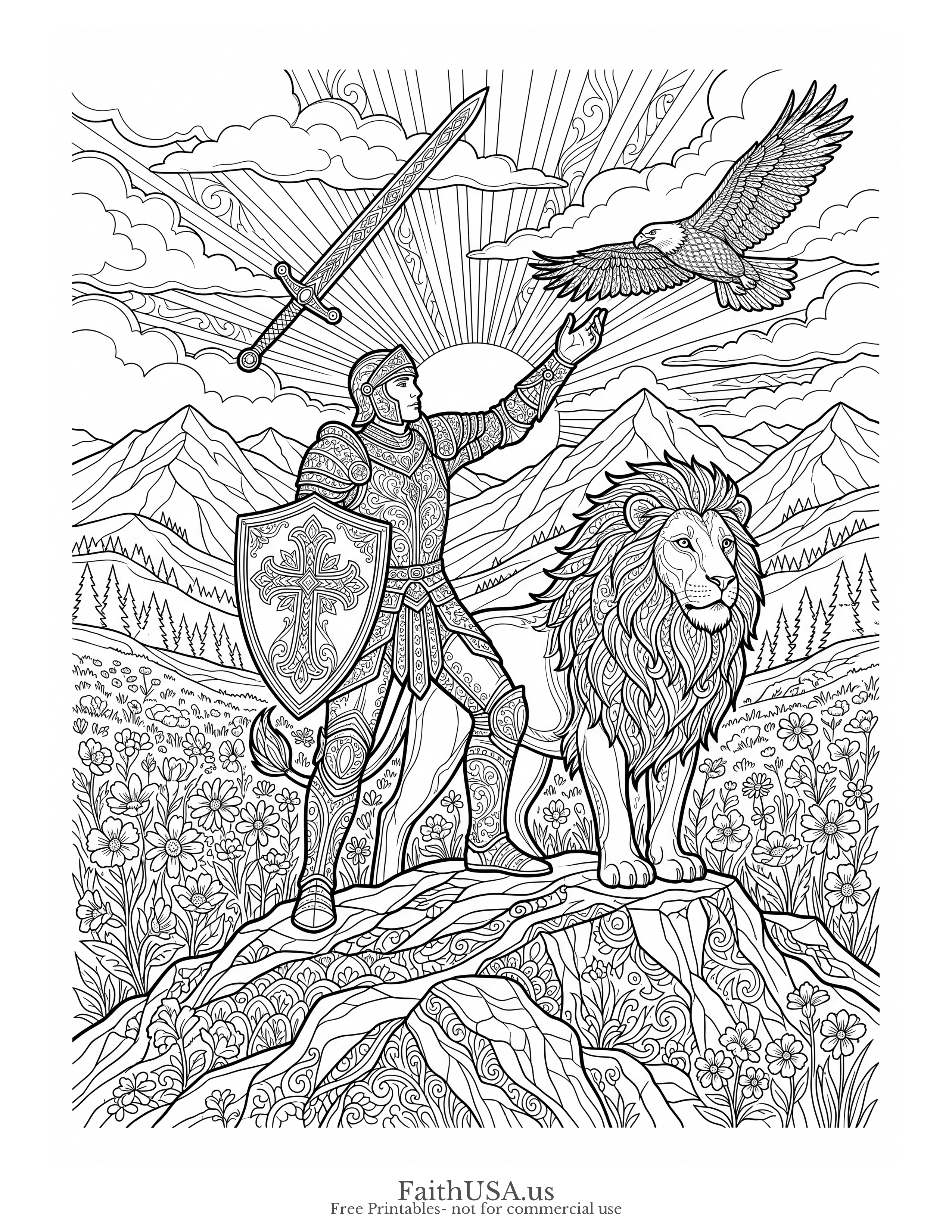 Joshua 1:9 (Detailed) - Free printable bible verse coloring page