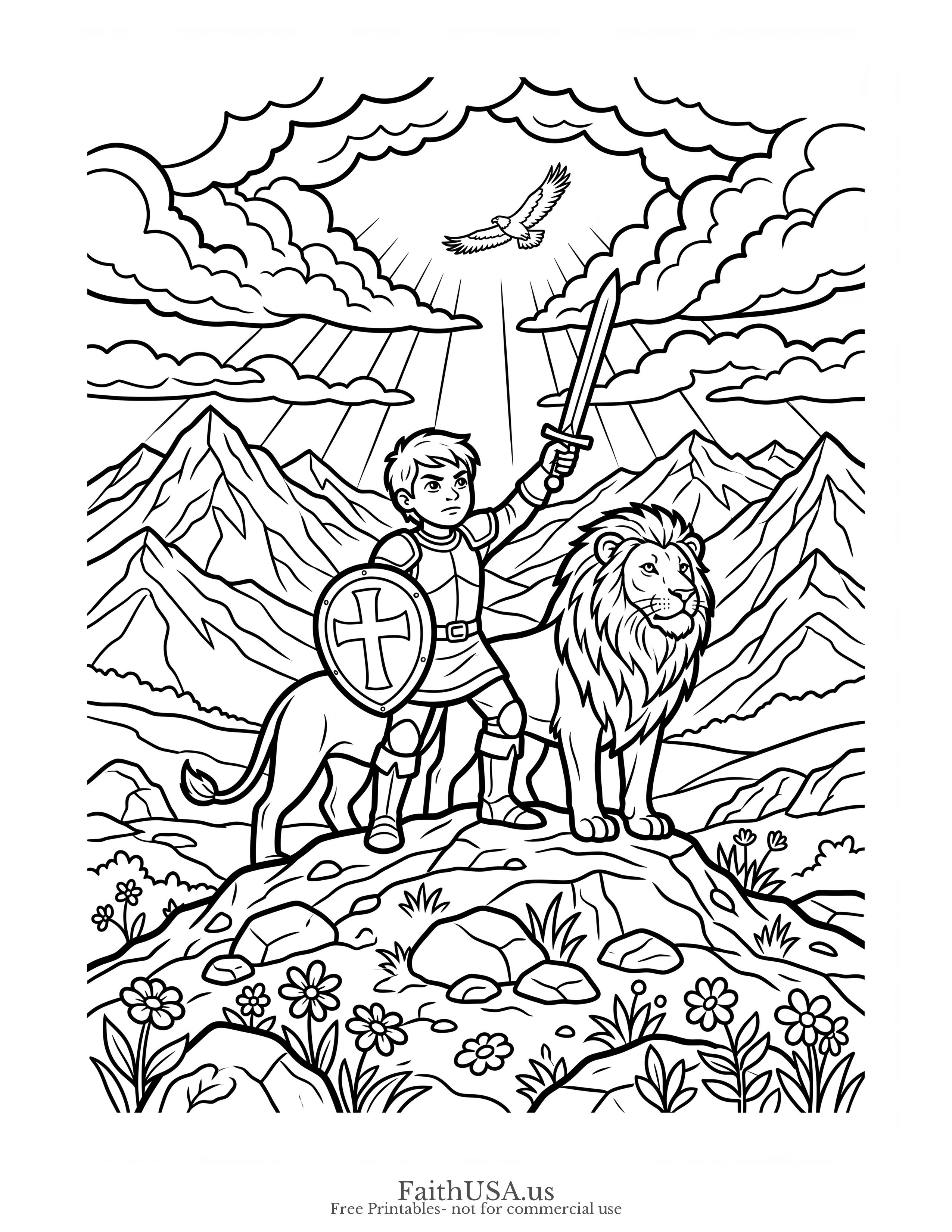 Joshua 1:9 (Simple) - Free printable bible verse coloring page