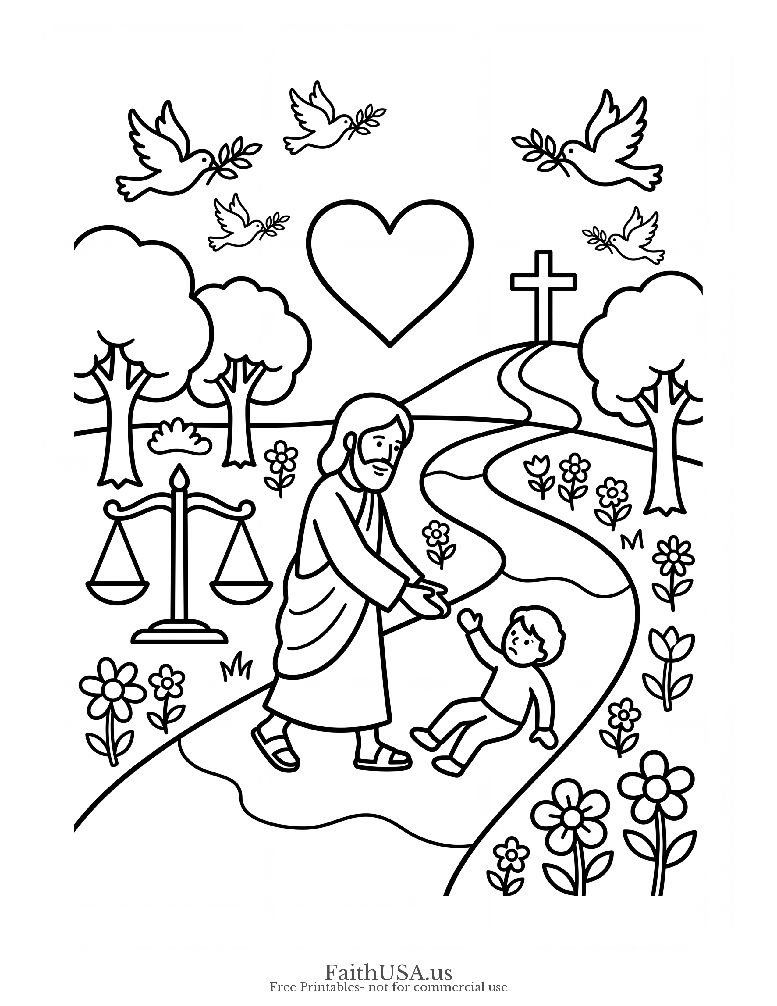 Micah 6:8 (Simple) - Free printable bible verse coloring page