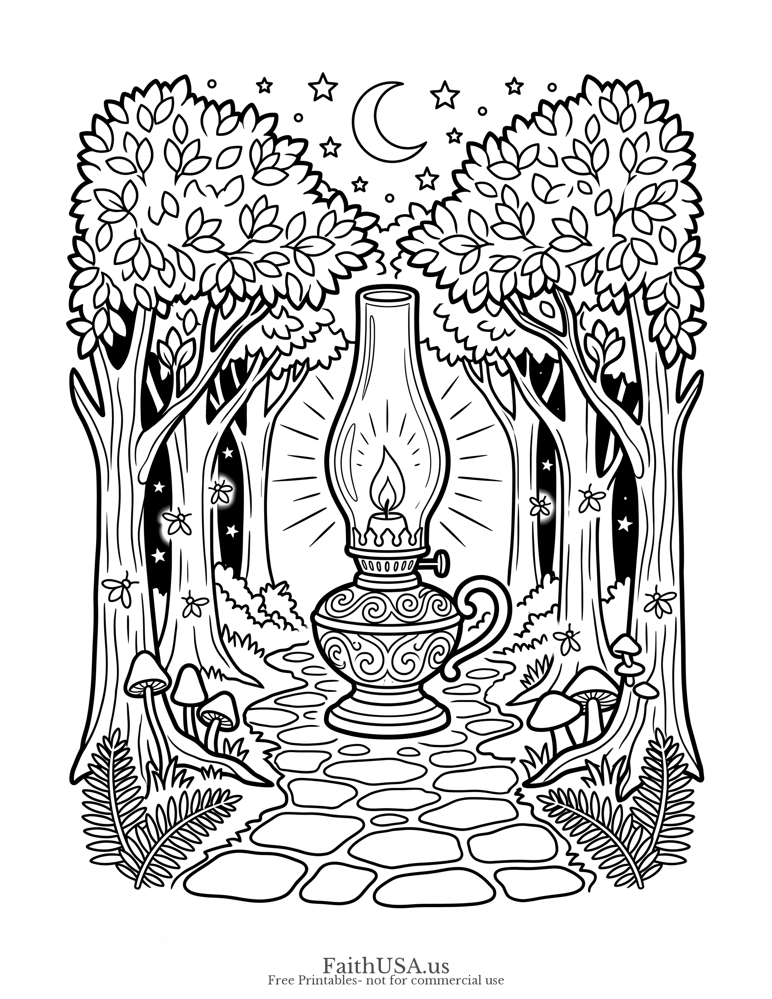 Psalm 119:105 (Simple) - Free printable bible verse coloring page