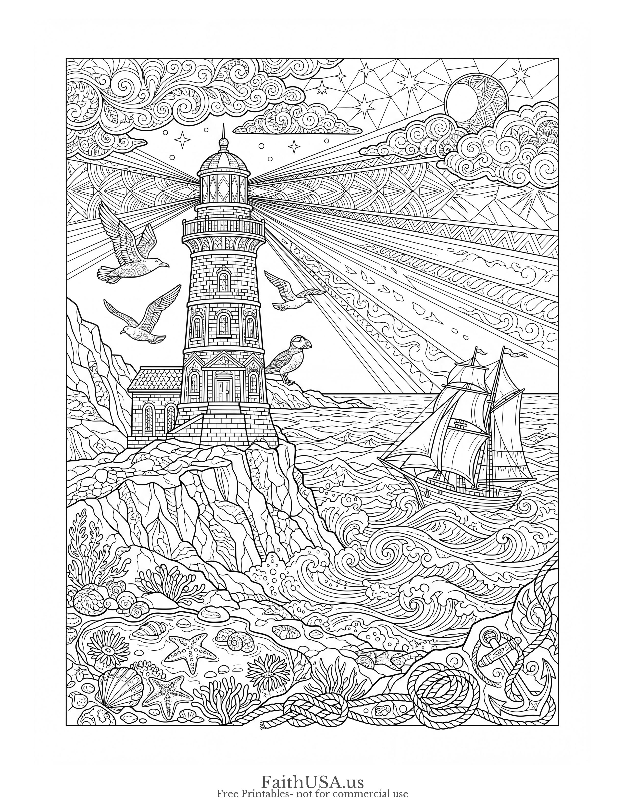 Psalm 27:1 (Detailed) - Free printable bible verse coloring page
