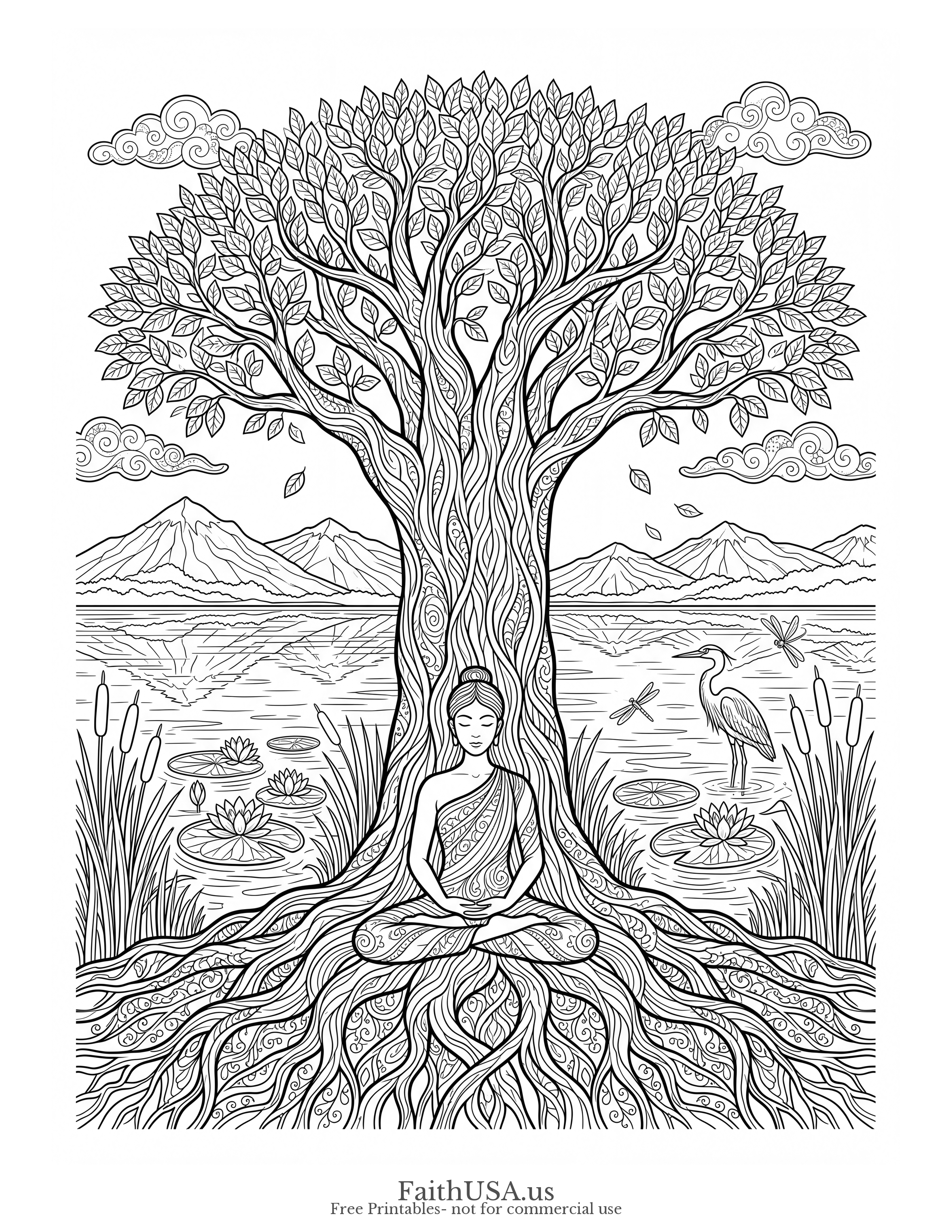 Psalm 46:10 (Detailed) - Free printable bible verse coloring page
