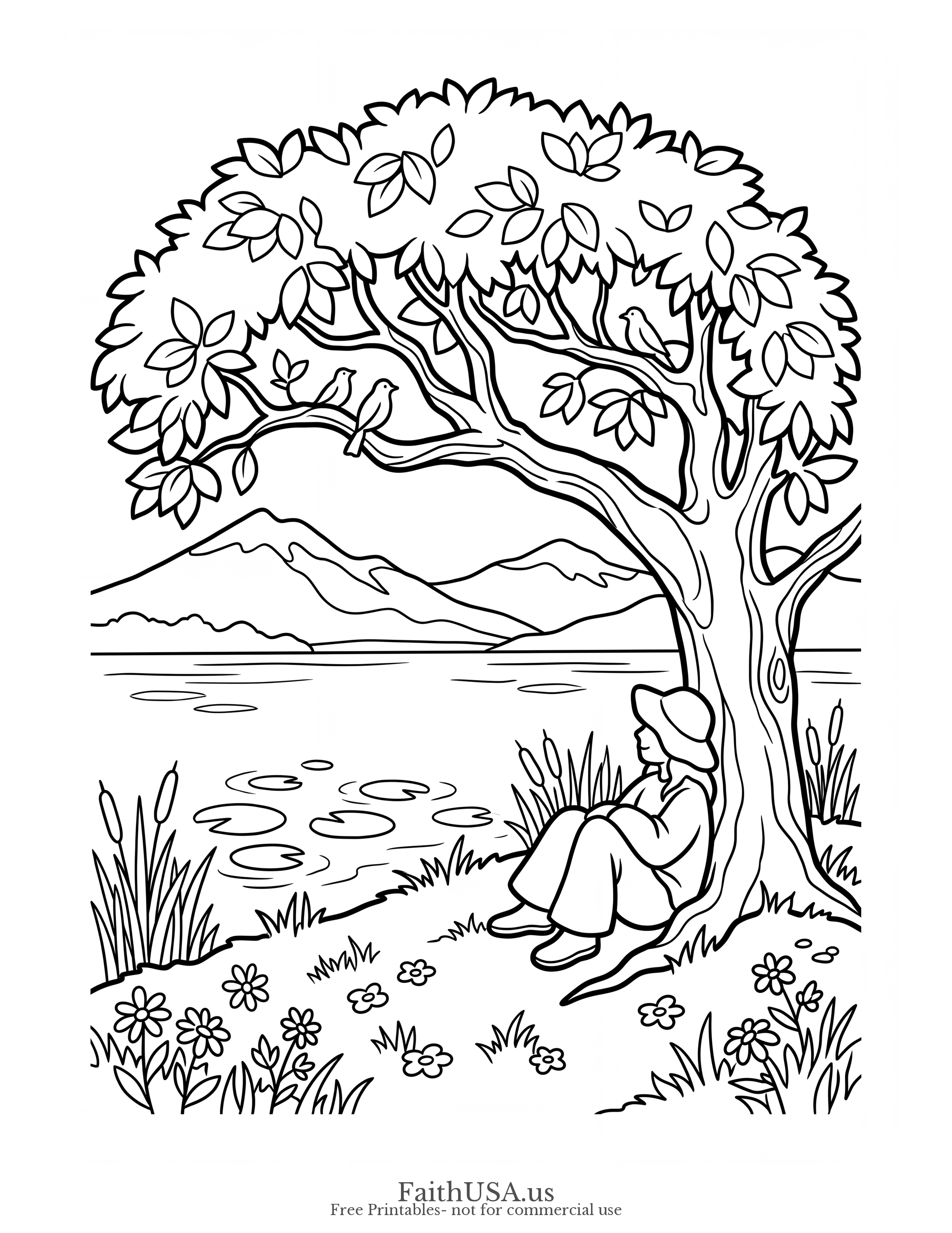 Psalm 46:10 (Simple) - Free printable bible verse coloring page