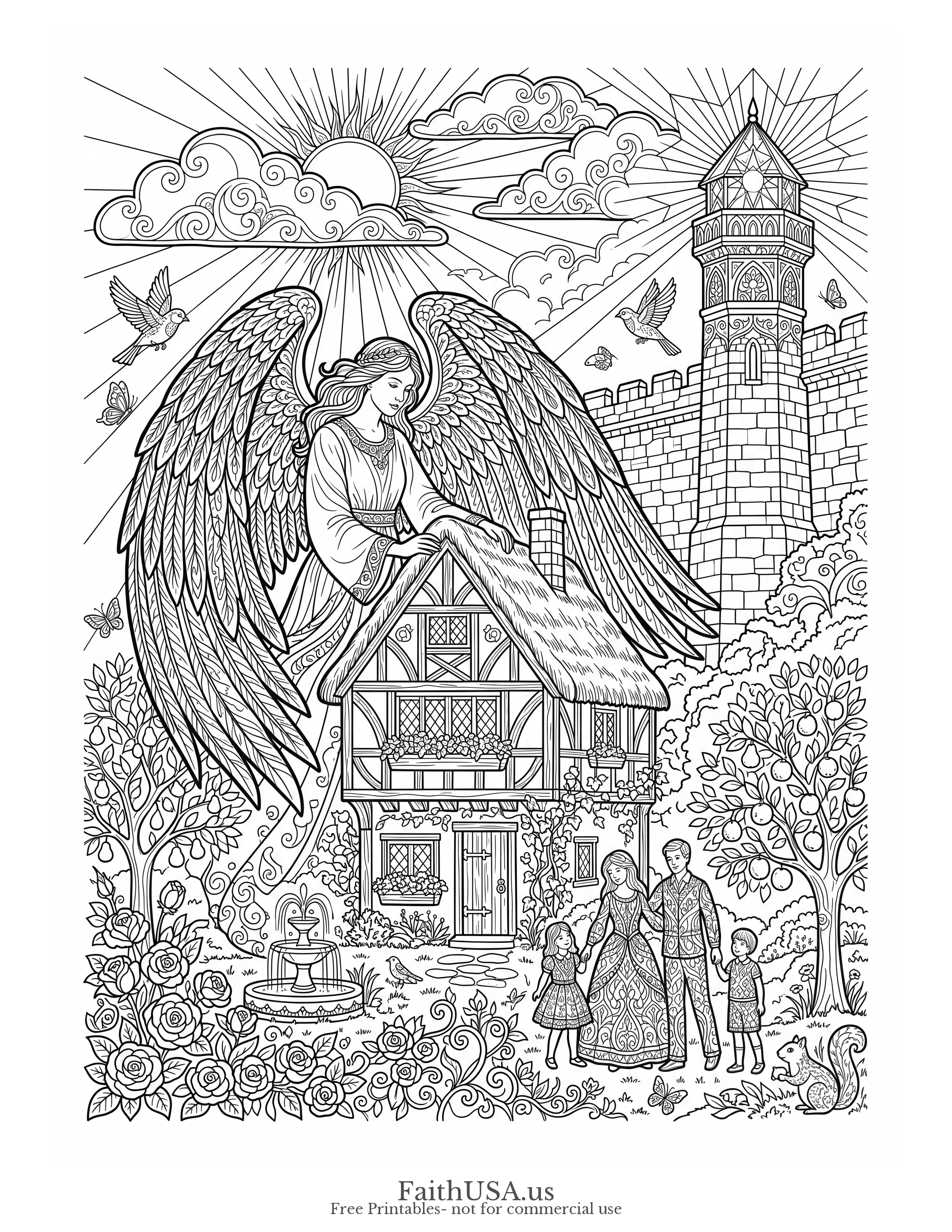 Psalm 91:1 (Detailed) - Free printable bible verse coloring page