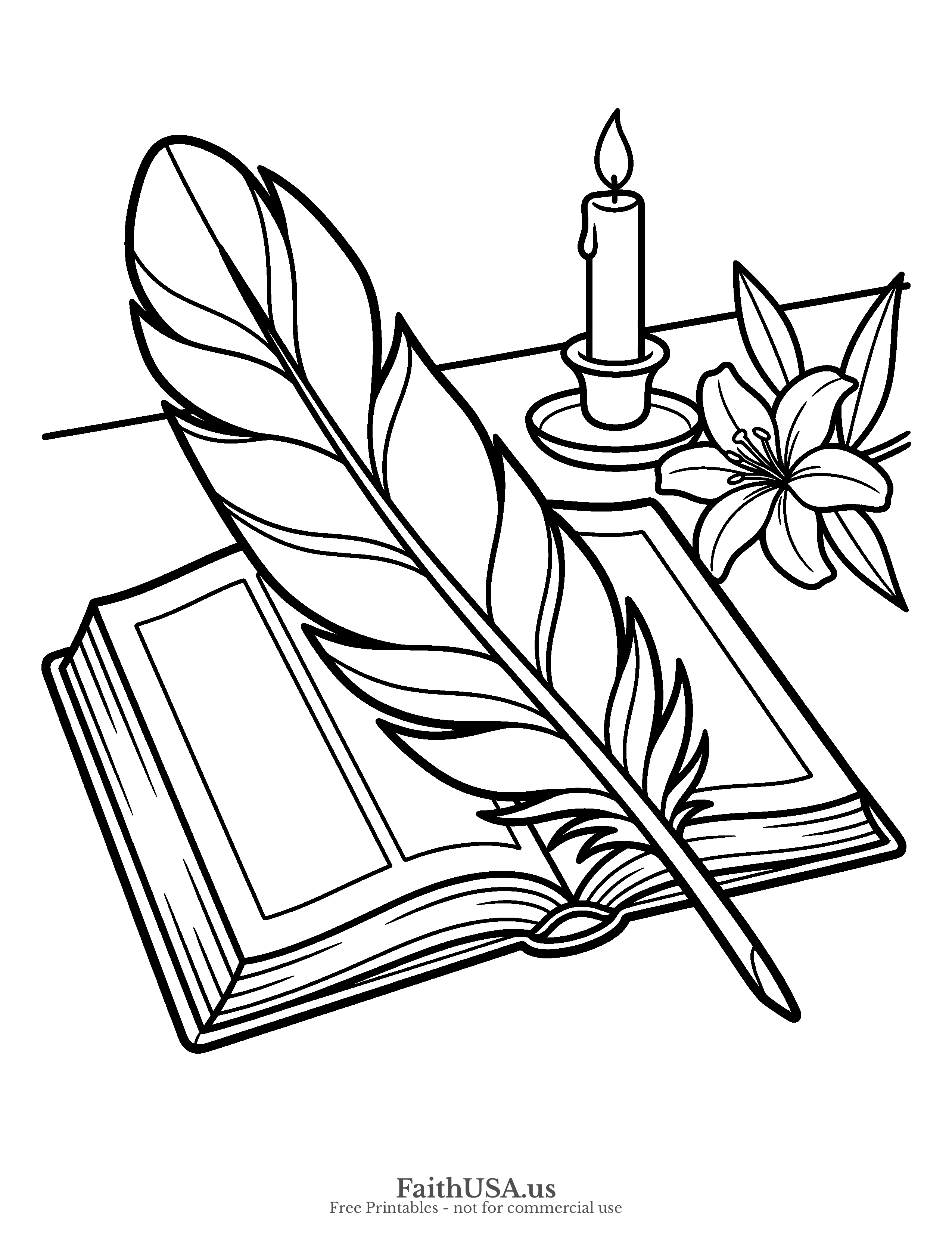 Free printable simple eagle feather coloring page PDF for kids, animal studies, and patriotic activity packets