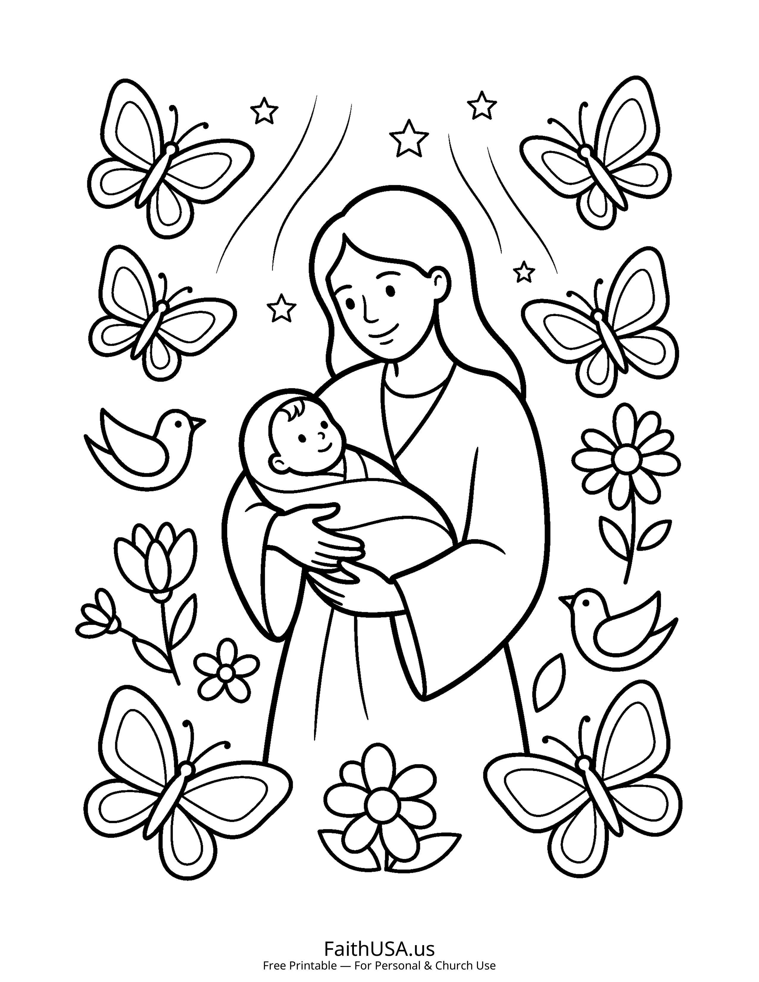 Psalm coloring page featuring Psalm 139: Fearfully and Wonderfully Made in simple black-and-white line art
